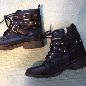 Black Moto ankle boots